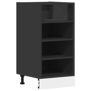 vidaXL Bottom Cabinet Riga Black 40x44.5x81.5 cm Engineered Wood
