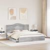 vidaXL Storage Bed Grey Sonoma 200 x 200 cm Engineered Wood