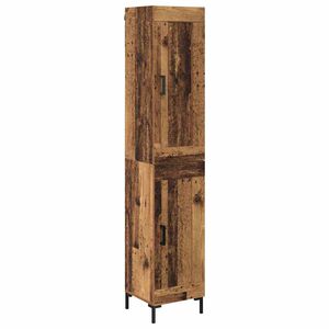 vidaXL Highboard Old Wood 34.5 x 34 x 180 cm Engineered Wood