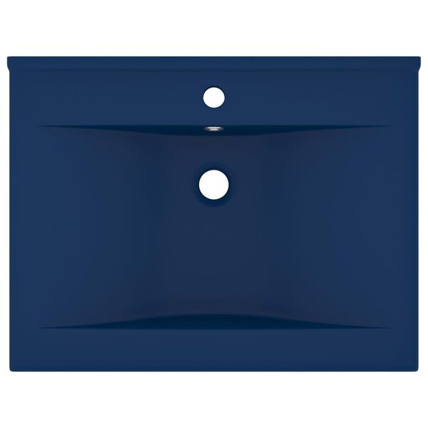 vidaXL Luxury Basin with Faucet Hole Matt Dark Blue 60x46 cm Ceramic