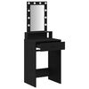 vidaXL Dressing Table Black 50 x 41 x 140 cm Engineered Wood