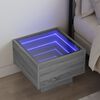 vidaXL Bedside Table with Infinity LED Grey Sonoma 40x40x30 cm