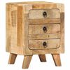 vidaXL Bedside Cabinet 2 pcs 37x32x50 cm Solid Wood Rough Mango