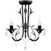 vidaXL Chandelier | Antique Black | Metal frame, Acrylic crystals | Medium