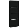 vidaXL Shoe Cabinet Black 60x21x163.5 cm Engineered Wood