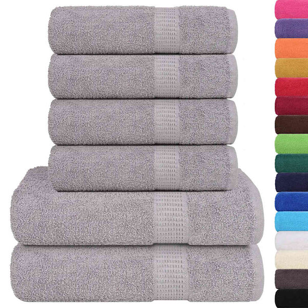 vidaXL 6 Piece Towel Set "FROGN" Grey 360 gsm
