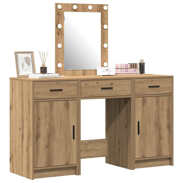 vidaXL Dressing Table with Door Brown 50 x 41 x 135 cm Engineered Wood