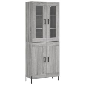 vidaXL Highboard Grey Sonoma 69.5x34x180 cm Engineered Wood