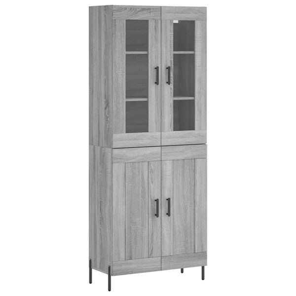 vidaXL Highboard Grey Sonoma 69.5x34x180 cm Engineered Wood