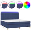 vidaXL Box Spring Bed with Mattress&LED Blue 200x200 cm Fabric
