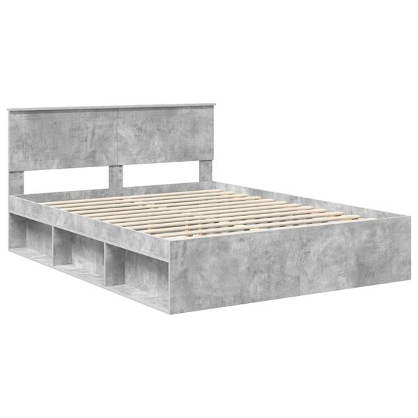 vidaXL Bed Frame Concerte Grey 150 x 200 cm Solid Pine Wood