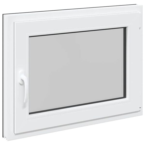 vidaXL Basement Window "RISOR" 80x60 cm Tilt&Turn DIN Right Anthracite