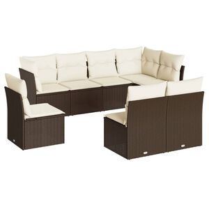 vidaXL Garden Sofa Set | Brown | PE Rattan | Large | Modular | Garden Sofa Set