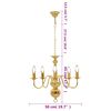 vidaXL Chandelier Golden 5 x E14 Bulbs