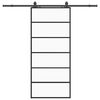 vidaXL Sliding Door with Hardware Set Black 90x205 cm ESG Glass
