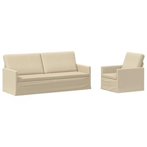 vidaXL Sofa Set 2 pcs Cream Fabric