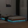 vidaXL LED Bed Frame without Mattress Wax Brown 120x190 cm Small Double Solid Wood