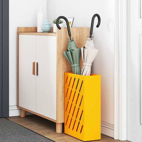 vidaXL Umbrella Stand Mustard yellow 28 x 12 x 41 cm Steel