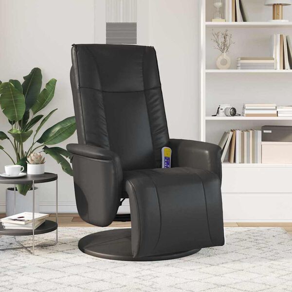 vidaXL Swivel Massage Recliner Chair Black 71 x 90 x 105 cm