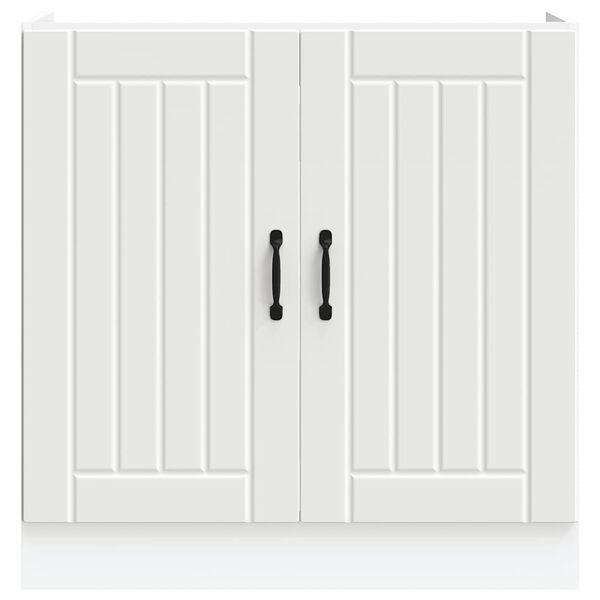 vidaXL Sink Base Cabinet Lucca White Engineered Wood