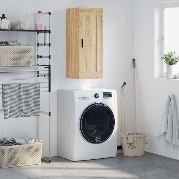 vidaXL Wall Mounted Cabinet Sonoma Oak 34.5x34x90 cm Engineered Wood