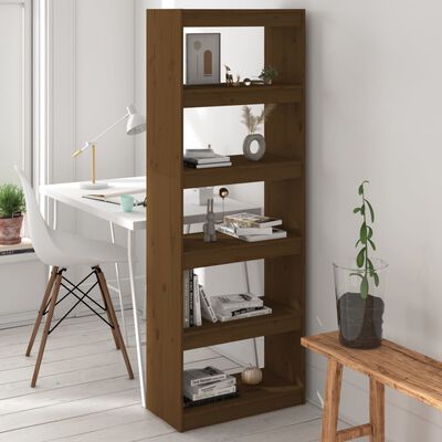vidaXL Book Cabinet/Room Divider Honey Brown 60x30x167.5 cm Wood Pine