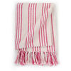 vidaXL Throw Cotton Stripes 125x150 cm Pink and White
