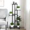 vidaXL 5-Floor Flower Stand with Wheels 44x23x100 cm Black Iron