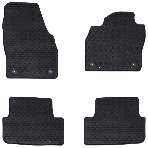 vidaXL Car Mat 4 pcs Black Rubber