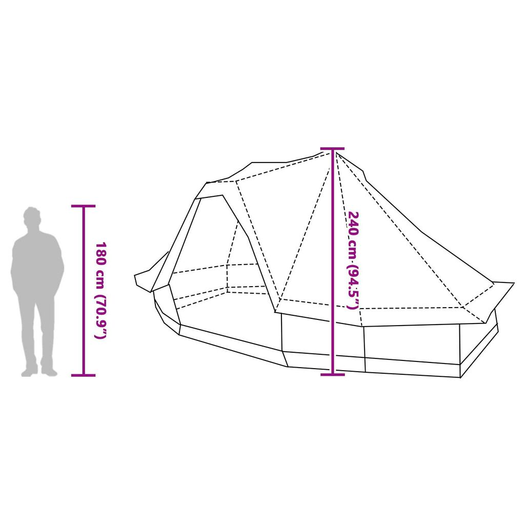 vidaXL Family Tent Tipi Blue 6-Person Waterproof