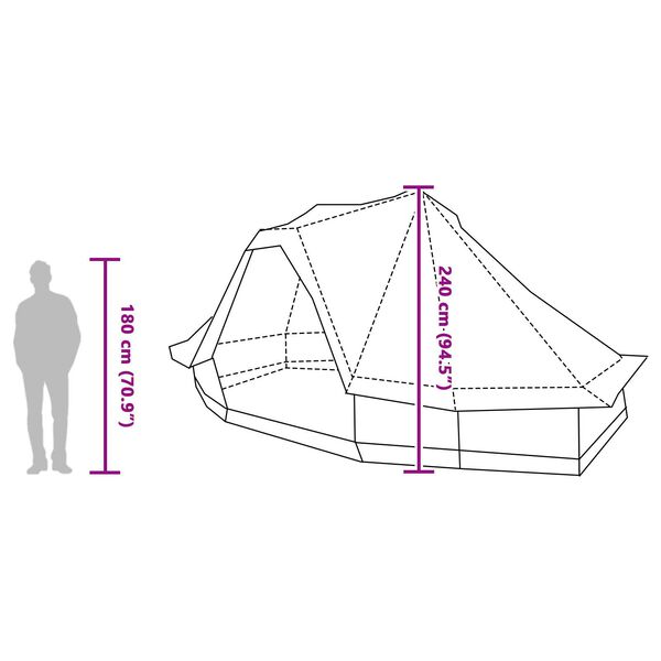 vidaXL Family Tent Tipi Blue 6-Person Waterproof