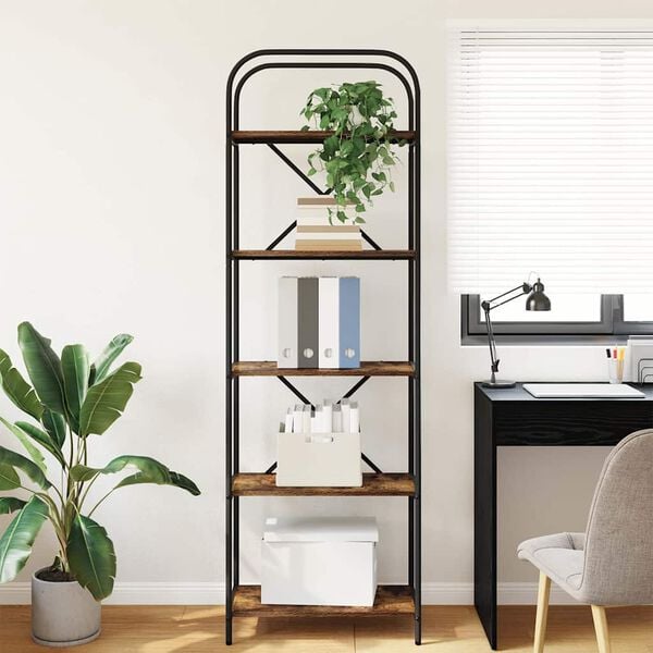 vidaXL Bookshelf Smoked Oak 60 x 30 x 183 cm Engineered wood