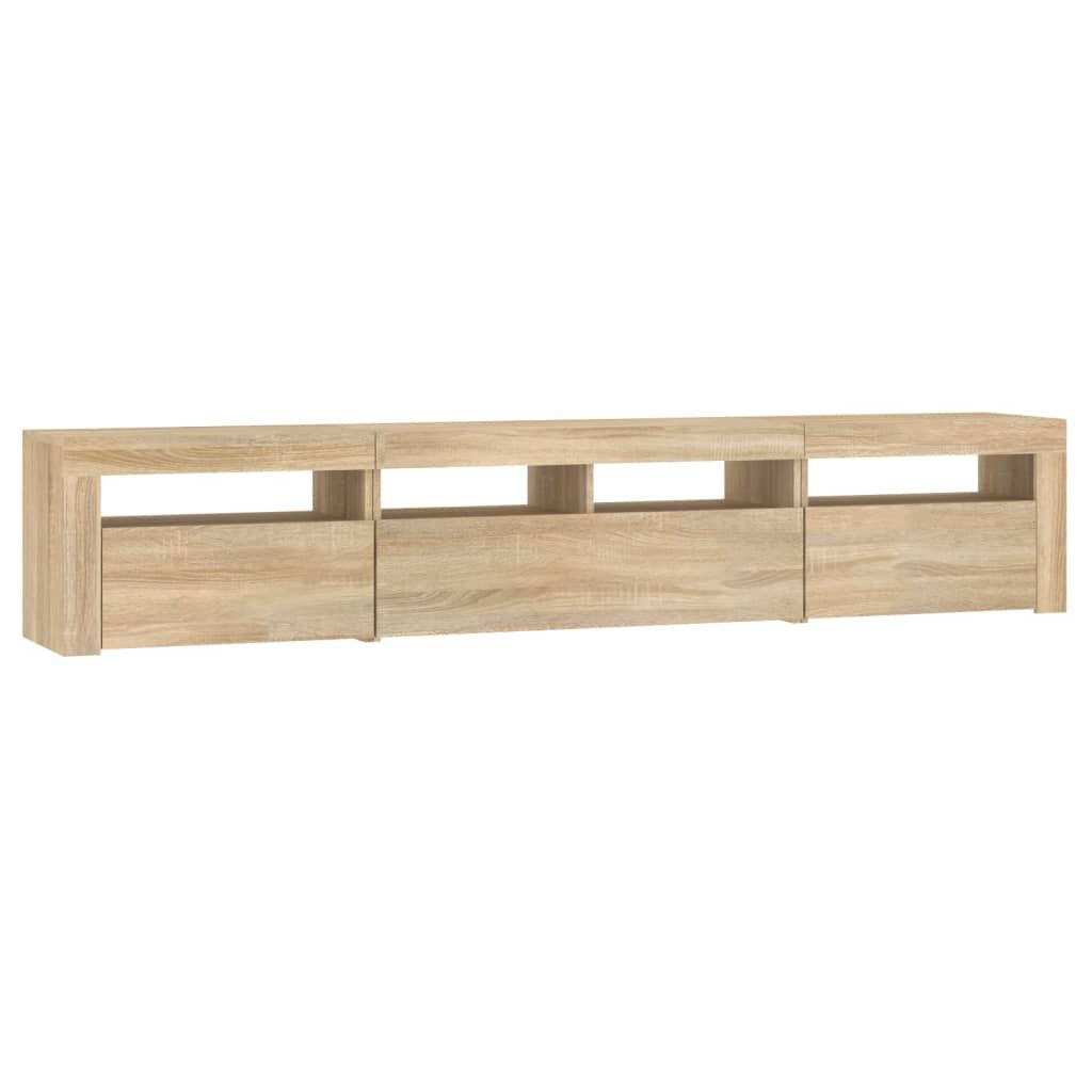 vidaXL TV Cabinet with LED Lights Sonoma Oak 210x35x40 cm vidaXL