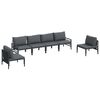 vidaXL Garden Sofa Set with Cushion 6 pcs Black Steel