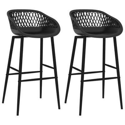 vidaXL Bar Chairs 2 pcs Black