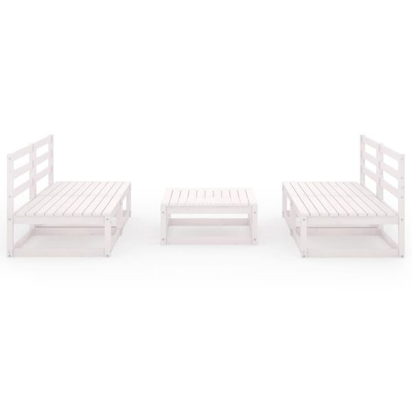 vidaXL 5 Piece Garden Lounge Set White Solid Wood Pine