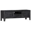 vidaXL TV Cabinet Black 118x30x40 cm Solid Mango Wood