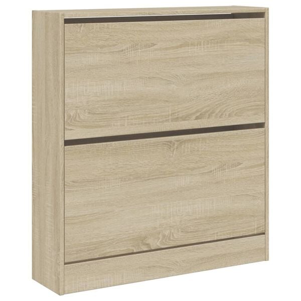 vidaXL Shoe Cabinet Sonoma Oak 80x21x87.5 cm Engineered Wood