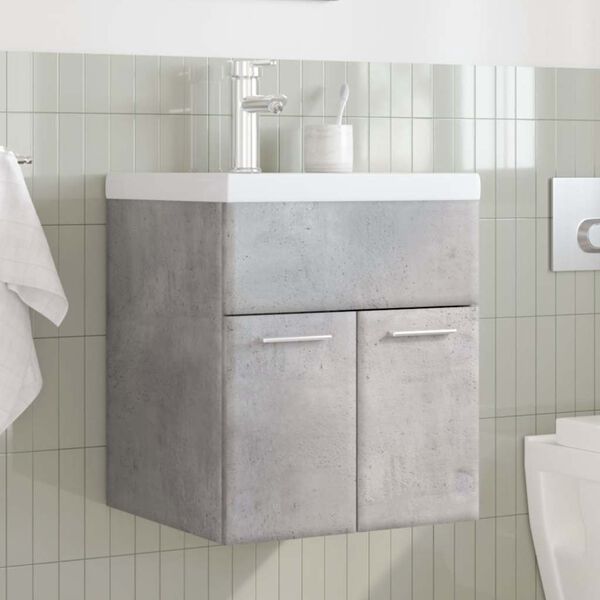 vidaXL 2 Piece Bathroom Furniture Set Concrete Grey Engineered Wood