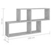 vidaXL Wall Shelf Concrete Grey 100x18x53 cm Engineered Wood