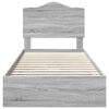 vidaXL Storage Bed with Drawer Grey Sonoma 90 x 190 cm Engineered Wood