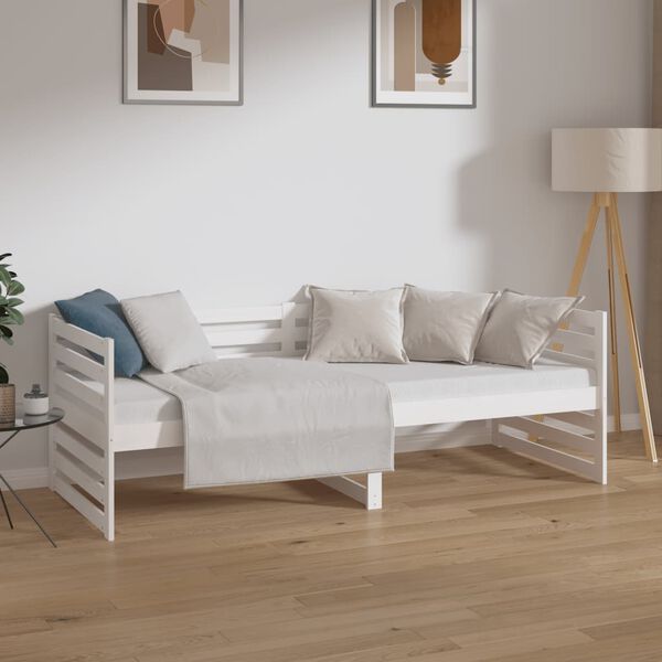 vidaXL Day Bed without Mattress White 80x200cm Solid Wood Pine