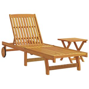 vidaXL Sun Lounger with Table Solid Wood Acacia