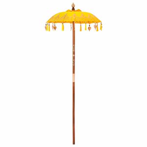 vidaXL Balinese Parasol Yellow 125 x 125 x 260 cm Cotton and Wood