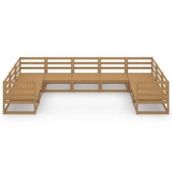 vidaXL 9 Piece Garden Lounge Set Solid Wood Pine