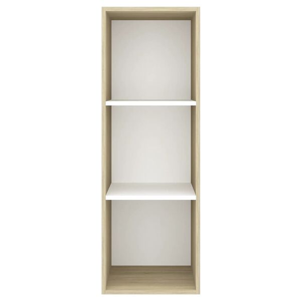 vidaXL Wall-mounted TV Cabinet Sonoma Oak and White 37x37x107 cm Engineered Wood