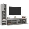 vidaXL 4 Piece TV Wall Units with LED Grey Sonoma Engineered Wood