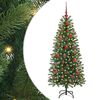 vidaXL Artificial Christmas Tree with 150 LEDs Green 150 cm PE and PVC
