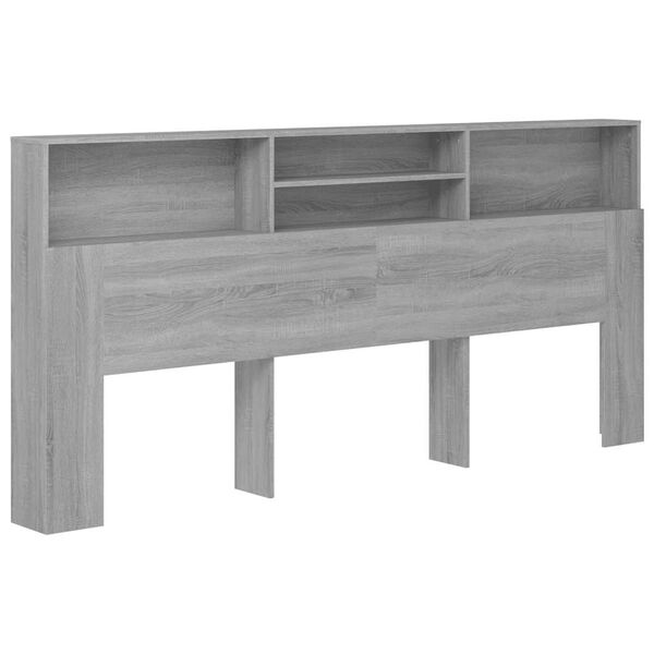 vidaXL Headboard Cabinet Grey Sonoma 220x19x103.5 cm