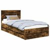 vidaXL Bed Frame with Drawer Smoked Oak 100 x 200 cm Engineer Wood